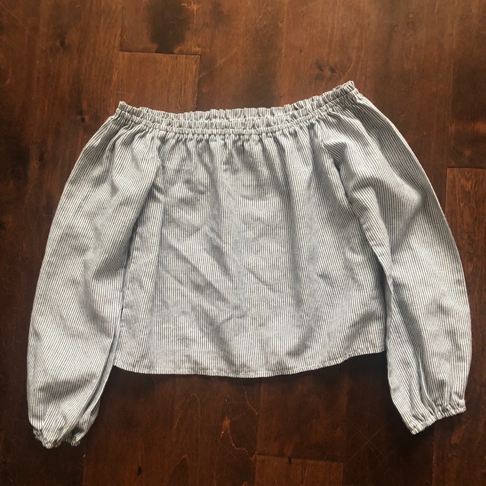 Nwot brandy Melville striped off shoulder top OS